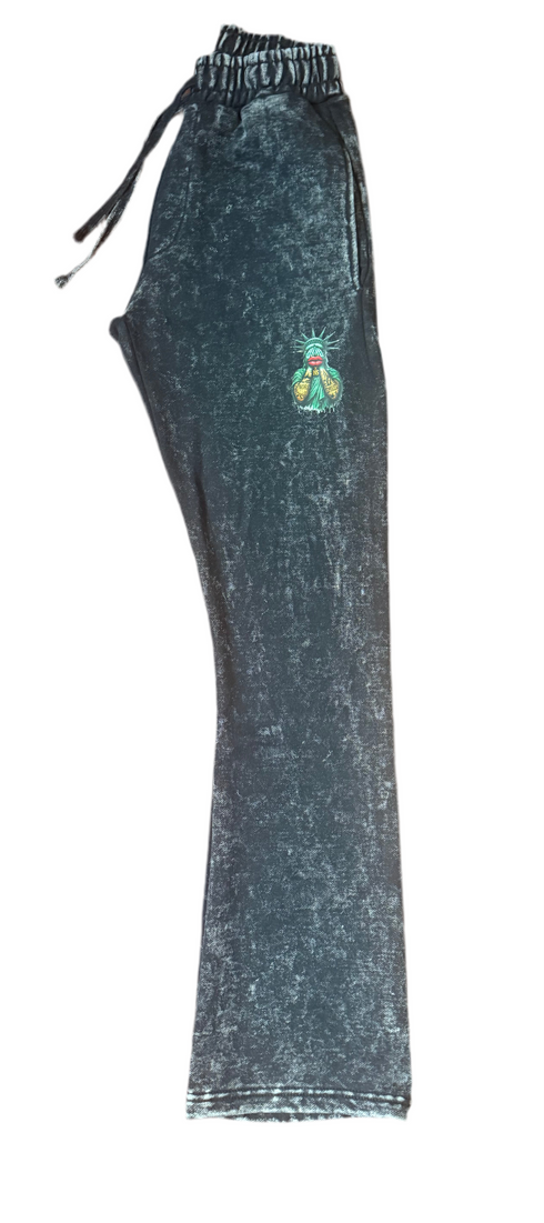 Nora Smiles Wash Black Flare Sweat Pants