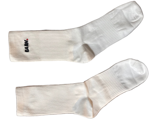 White Earn Socks
