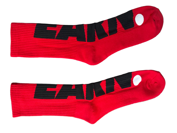 Black Over Red Earn Socks